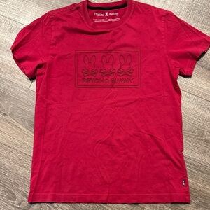 LIKE NEW PSYCHO BUNNY MEN'S CRIMSON TACOMA GRAPHIC T-SHIRT